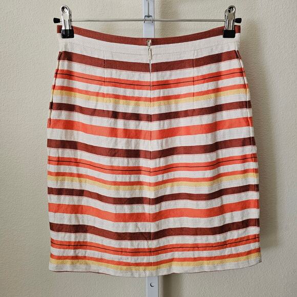 CAROLINA HERERRA Multicolor Striped Mini Skirt with Pockets & Zip Closure Sz 4 - Picture 2 of 16